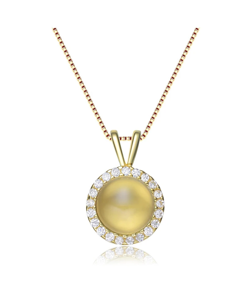 Genevive 14k Gold Plated over sterling silver Yelow Pendant