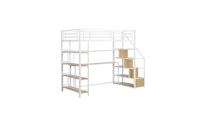 Loft Bed with Staircase for Easy Access and Added Storage Space