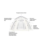 Nucleus Hexagon Tent 9.8FT with Screened Walls and Waterproof Cover, Ideal for Outdoor Picnics, Glamping, Camping, and Stylish Backyard Events