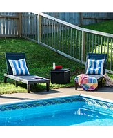 5-Position Outdoor Adjustable Chaise Lounge Chair - Uv- and Weather-Resistant Polypropylene Resin - Wood-Look Design