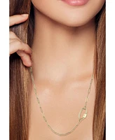 Rachel Zoe Fine Jewelry 14K Gold Paperclip Chain Necklace with Carabiner