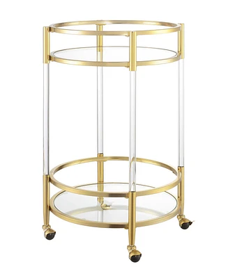 Convenience Concepts 22.25" Glass Royal Crest Acrylic Round Bar Cart