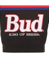 Jh Design Men's Black/Red Ken Schrader Bud King of Beers Twill Driver Uniform Full-Snap Jacket