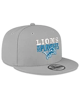 New Era Men's Gray Detroit Lions 2024 Nfl Playoffs 9FIFTY Snapback Hat