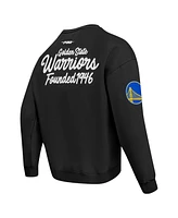 Pro Standard Men's Black Golden State Warriors Paint the City Drop Shoulder Sweatshirt