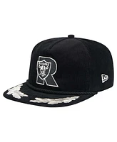 New Era Men's Black Las Vegas Raiders City Originals Corduroy Skipper Golfer Snapback Hat