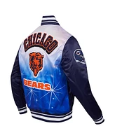 Pro Standard Men's Navy Chicago Bears Sublimated Satin Full-Snap Jacket