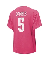 Majestic Women's Jayden Daniels Pink Washington Commanders Name Number T-Shirt