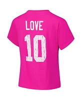 Majestic Women's Jordan Love Pink Green Bay Packers Name Number T-Shirt