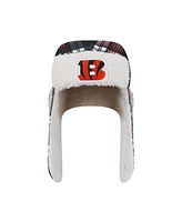 New Era Black Cincinnati Bengals Sideline Plaid Sherpa Trapper Hat