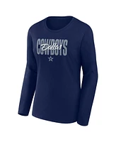 Fanatics Women's Navy Dallas Cowboys Long Sleeve Scoop Neck T-Shirt