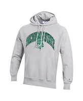 Champion Men's Gray Michigan State Spartans Vault Late Night Reverse Weave Pullover Hoodie