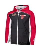 Mitchell & Ness Men's Black/Red Chicago Bulls Hardwood Classics Big Shot Premium Full-Zip Windbreaker Jacket