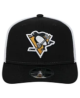 New Era Men's Black Pittsburgh Penguins Core Trucker 9SEVENTY Stretch-Snap Hat