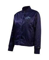 Pro Standard Women's Navy Seattle Kraken Rhinestone Jewels Satin Full-Snap Jacket