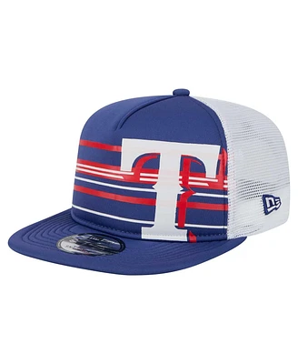 New Era Men's Royal Texas Rangers 9FIFTY A-Frame Trucker Snapback Hat