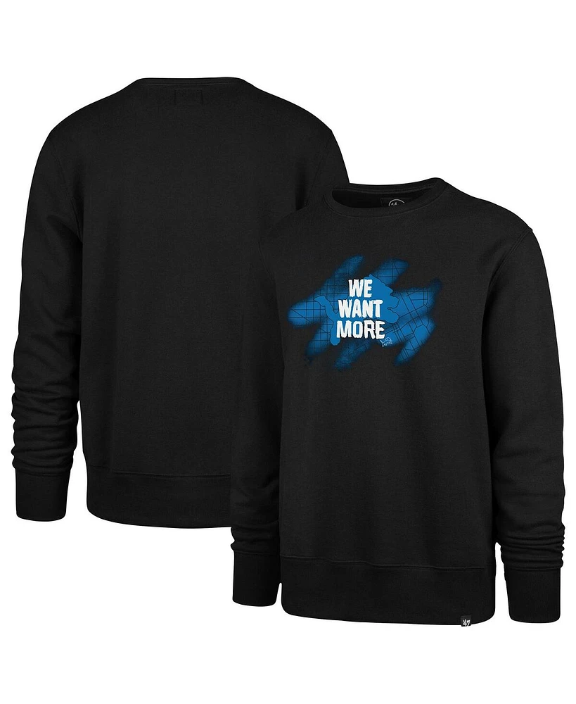 '47 Brand Men's Black Detroit Lions We Want More Headline Pullover Sweatshirt