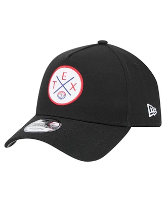 New Era Men's Black Texas Rangers 9FORTY A-Frame Adjustable Hat