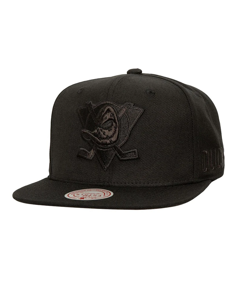 Mitchell & Ness Men's Black Anaheim Ducks Soul Strike Tonal Snapback Hat