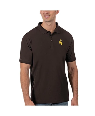 Antigua Men's Brown Wyoming Cowboys Legacy Pique Polo