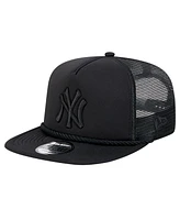 New Era Men's Black New York Yankees Tone Foam Meshback Golfer Snapback Hat