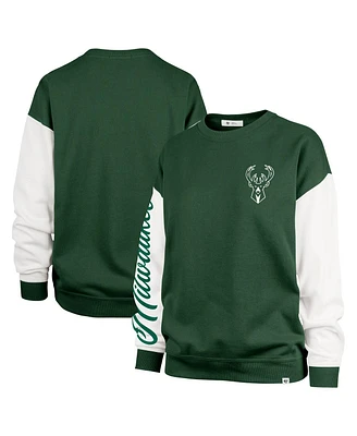 '47 Brand Women's Hunter Green Milwaukee Bucks Rise Andie Oversized Pullover Sweatshirt