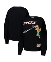 Mitchell & Ness Women's Black Milwaukee Bucks Hardwood Classics Home Team Pullover Sweatshirt