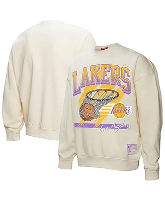 Mitchell & Ness Women's Cream Los Angeles Lakers Brush Bucket Pullover Sweatshirt