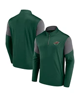 Fanatics Men's Green Minnesota Wild Logo Quarter-Zip Top