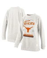 Pressbox Women's Oatmeal Texas Longhorns Plus Comfy Cairo Terry Pullover Sweatshirt