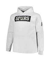 Fanatics Men's Ash San Antonio Spurs Big Tall Raglan Tri-Blend Pullover Hoodie
