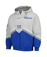 Mitchell & Ness Men's Gray/Royal Kentucky Wildcats Throw It Back Retro Full-Zip Windbreaker Jacket