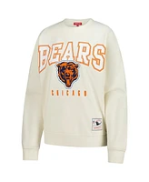 Mitchell & Ness Women's Cream Chicago Bears Fandom Fleece Pullover Sweatshirt