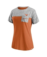 Fanatics Women's Burnt Orange/Heathered Gray Texas Longhorns Inside Pocket T-Shirt