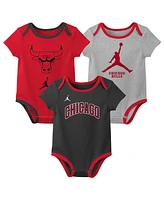 Jordan Baby Boys and Girls Chicago Bulls Statement Edition Three-Pack Bodysuit Set