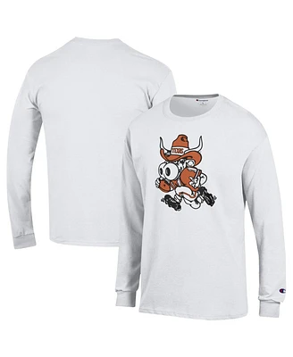 Champion Men's White Texas Longhorns Bevo Long Sleeve T-Shirt