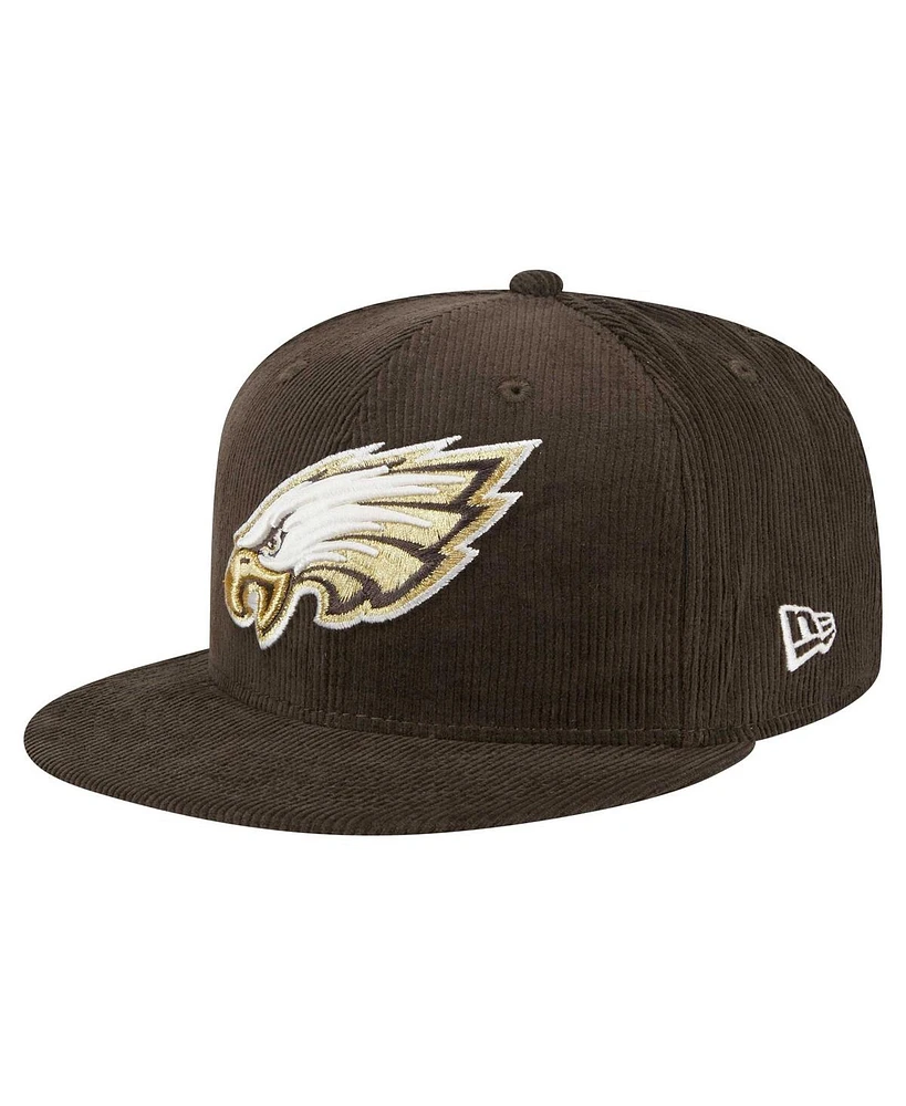 New Era Men's Brown Philadelphia Eagles Choco Cord 59FIFTY Fitted Hat