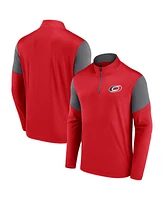 Fanatics Men's Red Carolina Hurricanes Logo Quarter-Zip Top