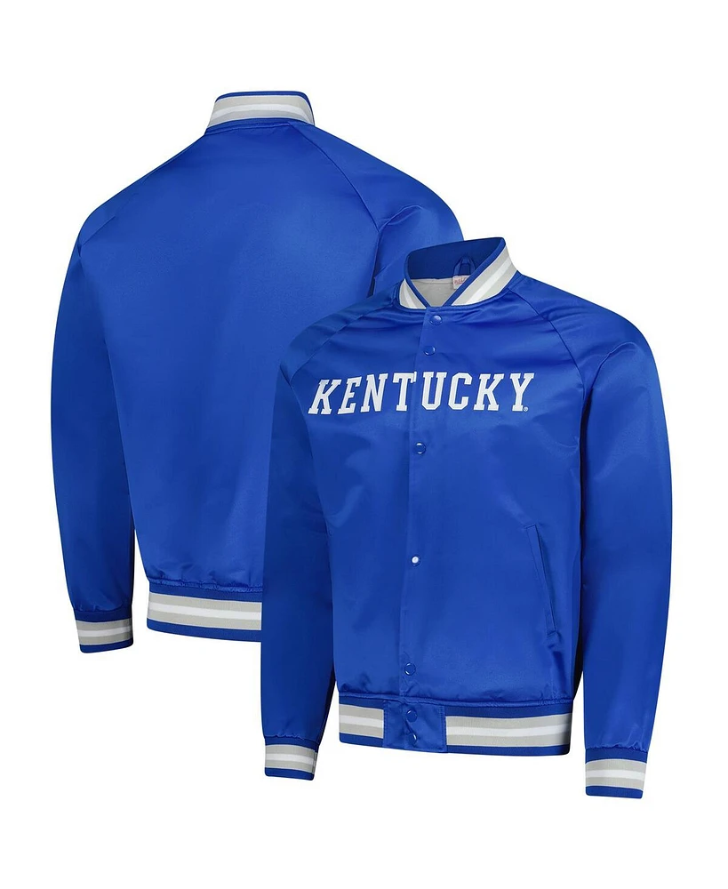 Mitchell & Ness Men's Royal Kentucky Wildcats Lightweight Satin Raglan Full-Snap Jacket