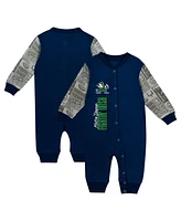 Outerstuff Baby Boys and Girls Navy Notre Dame Fighting Irish Playbook Colorblock Long Sleeve Coveralls