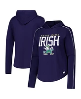 Under Armour Women's Navy Notre Dame Fighting Irish Gameday Knockout Long Sleeve Hooded T-Shirt