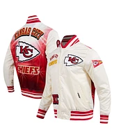 Pro Standard Men's Cream Kansas City Chiefs Sublimated Satin Full-Snap Jacket