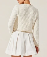 Astr the Label Women's Blaise Cropped Cardigan Sweater