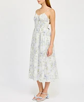 En Saison Women's Scarlet Printed Corset-Back Midi Dress