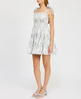 En Saison Women's Scarlet Floral-Print Tiered Mini Dress