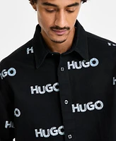 Hugo by Boss Men's Oversized-Fit Logo Shirt Jacket