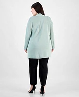 Anne Klein Plus Size Napa Cardigan Printed Top Hollywood Ankle Pants