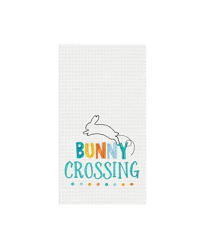 Bunny Crossing" Easter Rabbit Spring Theme Kitchen Dishtowel