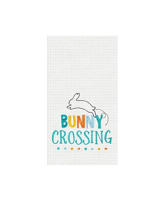 Bunny Crossing" Easter Rabbit Spring Theme Kitchen Dishtowel