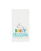 Bunny Crossing" Easter Rabbit Spring Theme Kitchen Dishtowel